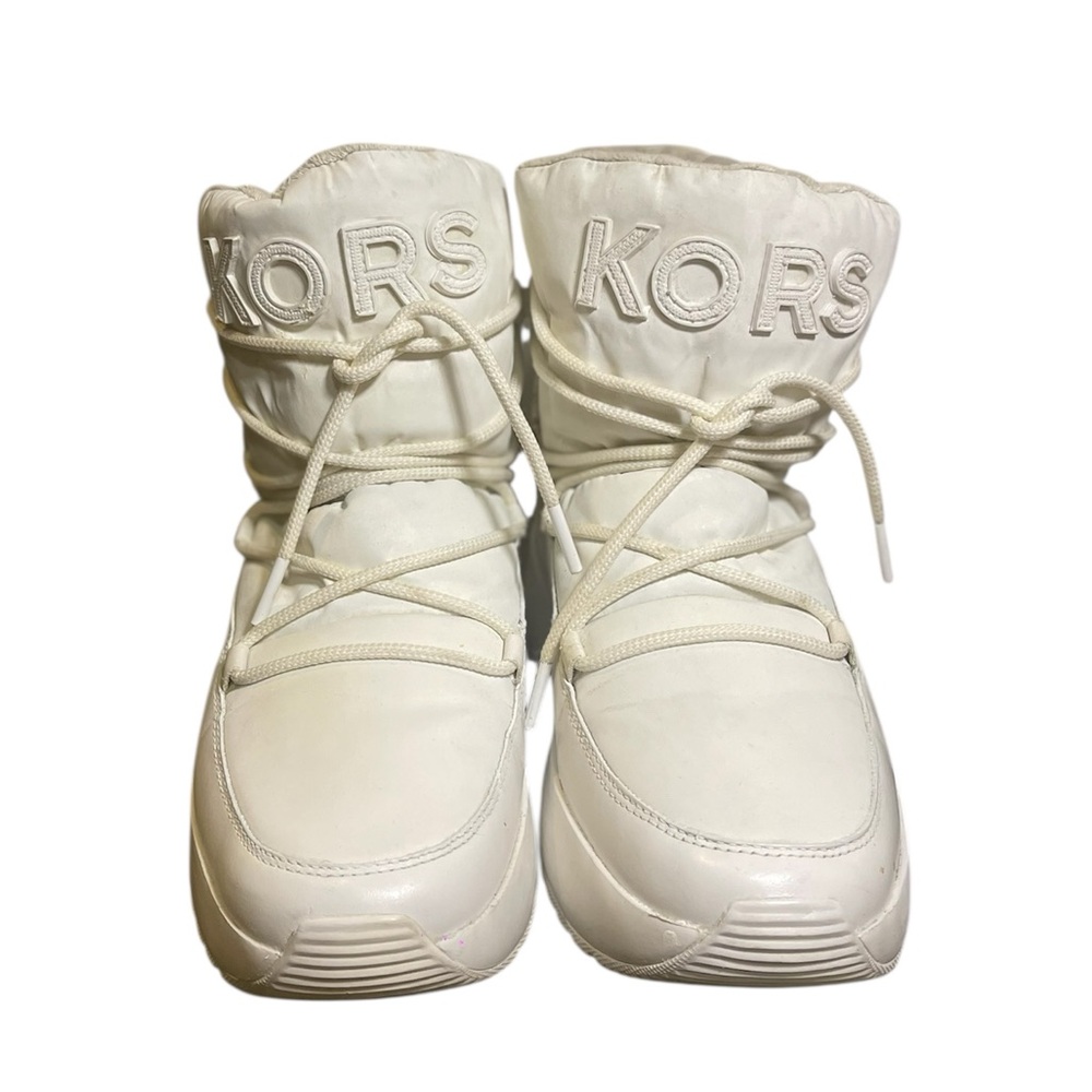 Michael Kors Women’s White Cassia Platform Sneaker Boots